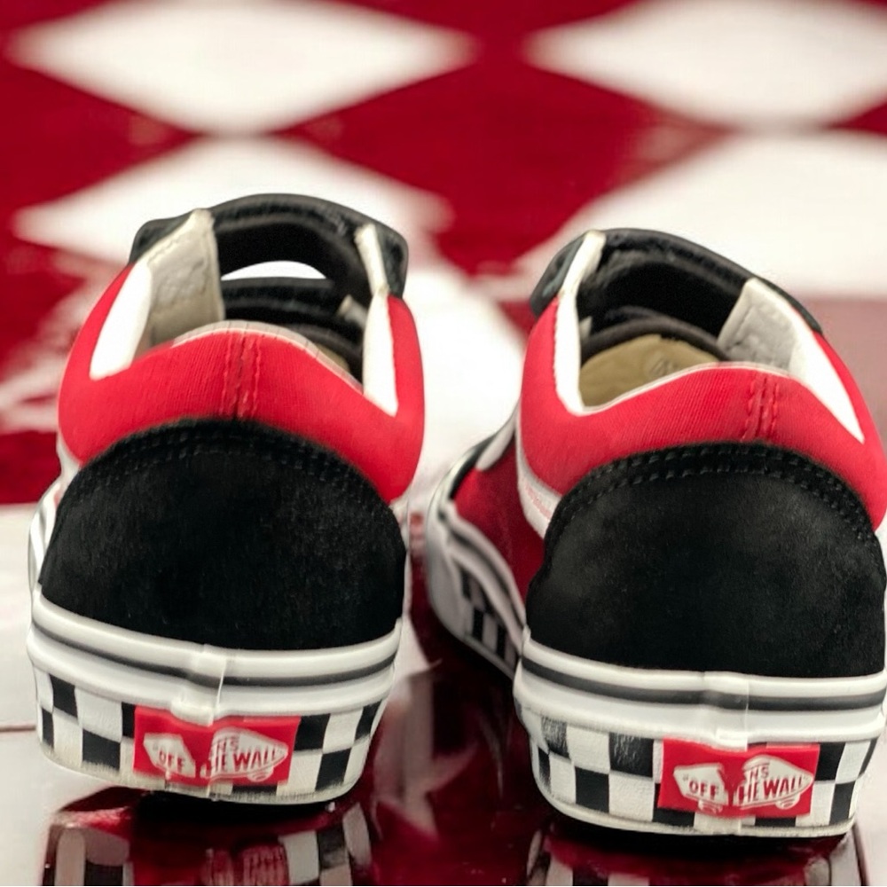 Vans Old Skool V OTW Strapped Black Red Checkerboard Men 5.5 / Women 7 - Picture 4 of 12